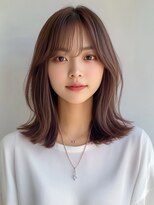 ヘアメイク アージュ 天神西通り店(HAIR MAKE age) アッシュブラウン ミディアム くびれヘア ワンカール