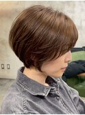 xカット//ホワイトグレージュ/レイヤーカット/チェリーブラウン