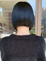 ヘアーアンドスパ フェリーチェ ミチ 野田屋町店(HAIR&SPA felice MICHI) 切りっぱなしボブ 前髪カット 髪質改善トリートメント 黒髪 艶髪