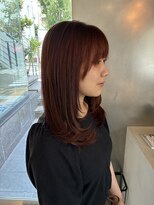 ニーイチイチ(211)&nbsp;顔周りレイヤーカット/オレンジブラウン