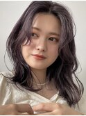 【 YOKE 】ラベンダーベージュミストバング顔周りレイヤー韓国