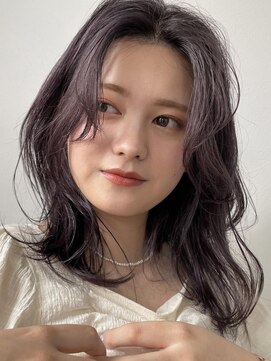 ヨーク(YOKE) 【 YOKE 】ラベンダーベージュミストバング顔周りレイヤー韓国