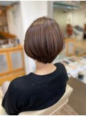 ショートボブ似合わせカットブリーチなしハイライトローライト