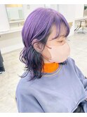 ラベンダー×ブラック/インナーカラー/デザインカラー