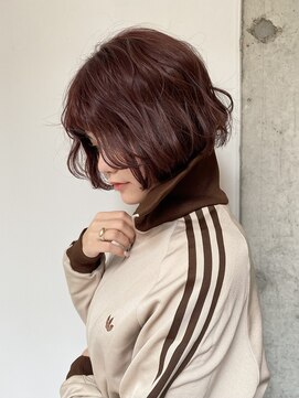 キャンバスアニュー 川崎(canvas anew.) ボブ ワインレッド　ブリーチなし　/川崎