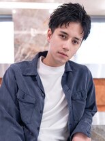 ハバナ 渋谷(HAVANA)&nbsp;アッシュブラックマッシュパーマ刈り上げツーブロック