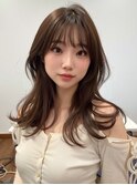 小顔外ハネミディアムアッシュ20代30代40代くびれミディ韓国ヘア