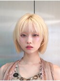レイヤーボブ/ウルフボブ/ホワイトベージュ