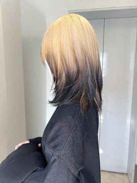 ステン(sten) 抜きっぱなしブロンド×逆グラデーション