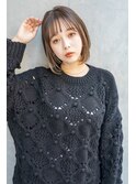 #小顔黒髪クラゲヘアーオリーブグレーココアベージュ