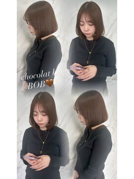 ショコラベージュ×顎下2~3cmボブ