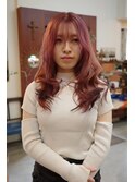 ケアブリーチピンクベージュピンクカラー韓国ヘア髪質改善岡山