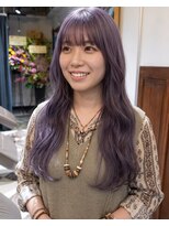 グッドフェローズ キタホリエ(GoodFellas kitahorie)&nbsp;透け感たっぷりのラベンダーハイトーンロングレイヤー艶感