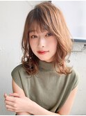 小顔カットくびれヘアマロンベージュ前髪Aラインボブ♪