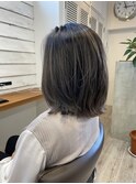 大人かわいい バレイヤージュ 暗めグレージュ