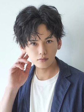 アールプラスヘアサロン(ar+ hair salon) スーツ短髪ツーブロック束感モテる黒髪シークレットパーマ