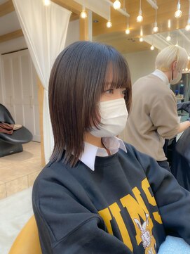 ロンドアジュール 横浜(Lond azur) 顔まわりウルフカット♪伸ばしててもイメチェン【久保田夢美】