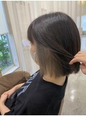 【ボブ】【インナーカラー】【グレー】