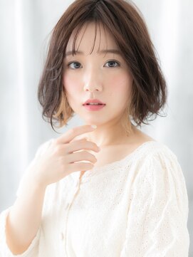 ドクターズサロン LAB 小山店 透け感インナーカラーくせ毛風ゆるふわボブb小山10代20代30代