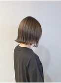 大人可愛い小顔くびれボブダークアッシュグレージュブリーチなし