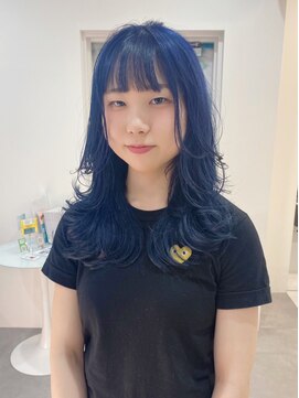 ギグスダブル 栄店(gigs double) 韓国レイヤーカット/ブルー