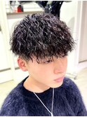 波巻きパーマメンズツイストスパイラルパーマツーブロック