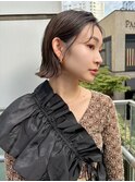 ベージュインナーカラーショートボブレイヤーミディアム前髪