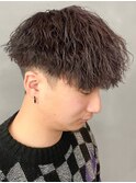 奈良縦落ちツイストスパイラルパーマ刈り上げマッシュ