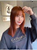 フェイスレイヤーブリーチなしダブルカラーアプリコットオレンジ