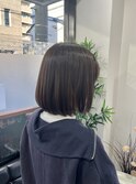 20代30代40代肩ボブ×くすみベージュ