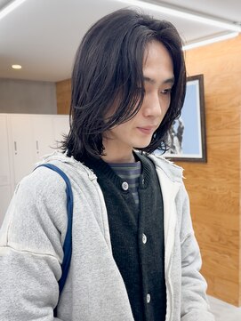 トゥコ(tuco) メンズ ボブ ロング パーマ ナチュラル 黒髪