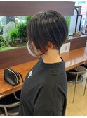刈り上げ女子インナーカラーOrange