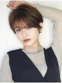 【20代~50代】小顔フェザーショート☆くすみベージュ髪質改善