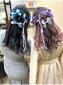 【量産型】ハートハーフアップ リボンアレンジ