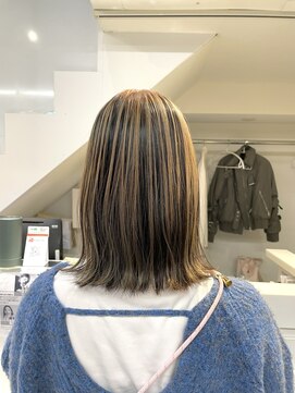 ネオリーブカフ 鶴ヶ峰店(Neolive caff) アンブレラカラー ミルクティー 外ハネボブ