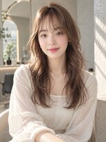 シヨン(ciyon.)&nbsp;韓国風レイヤー/顔まわりカット/シアーベージュ/ミディアムヘア