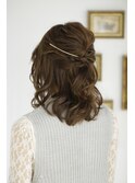 ミディアムハーフアップ　ヘアセット