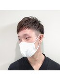 男のハイライトマッシュウルフ