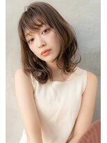 大人かわいい/小顔レイヤー/くびれヘア/ココアブラウン