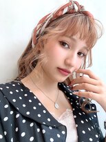 アイティーバイアルバム 八王子店(IT by ALBUM)&nbsp;ふわふわガーリーヘア_かきあげロングマロンベージュ_48327