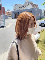 ヘア プロデュース キュオン(hair produce CUEON.)&nbsp;くびれボブ×オレンジベージュ