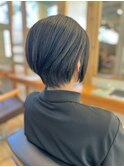 大人ショート黒髪暗髪ナチュラル髪質改善ツヤ髪