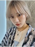 大人ボブ/外ハネボブ/ブリーチカラー/小顔カット/髪質改善[登戸]