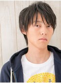 無造作ミディアム束感ショートのセミウェットスタイルj名護大東