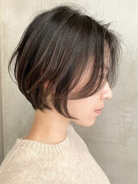 エリマ 武蔵小杉(elima) ショートカットくびれショート前下がりボブベージュカラー40代★