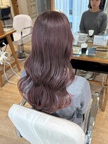 ネオリーブ チロル 横浜西口店(Neolive CiroL.)&nbsp;ピンクラベンダー ブリーチ無し暖色カラー  ツヤ感ヘア