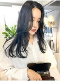 レイヤーカット×黒髪×韓国(表参道)