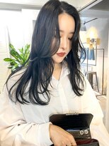 レイヤーカット×黒髪×韓国(表参道)