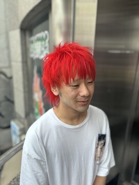 【心斎橋、派手髪】オレンジっぽい赤いカラー