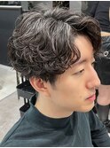 清潔感◎ビジネスツイストパーマ×七三ツーブロック